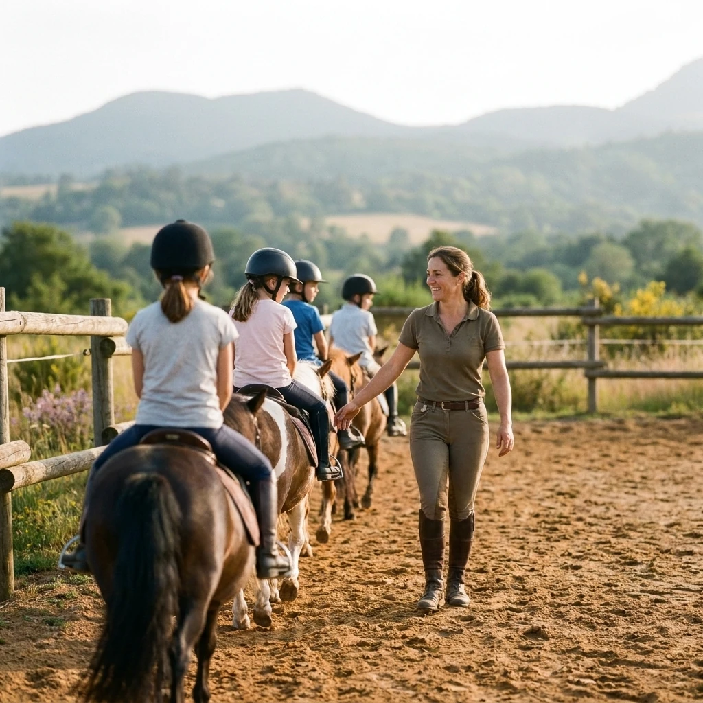 Cours de poney à Murol, Puy-de-Dôme
