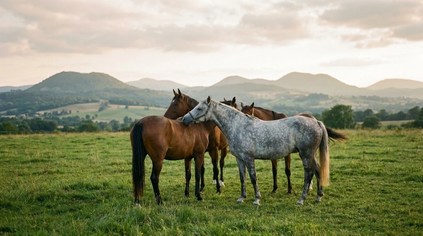 Les chevaux du Western Poneys en liberté, Puy-de-Dôme